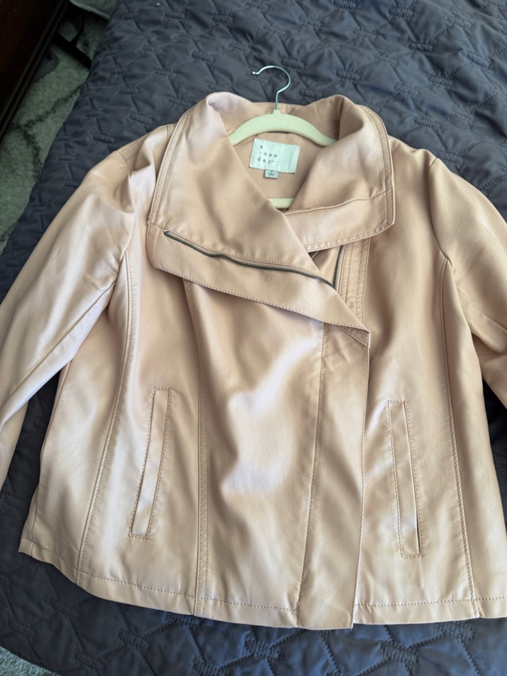 a new day Blush Pink Faux Leather Blazer